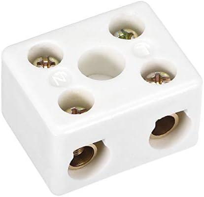uxcell 2 Way Ceramics Terminal Blocks High Temp Porcelain Ceramic Connectors for Electric Wire Cable