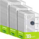 18 Pack Travel Vacuum Bags for Clothing,Compression Seal Packing Cubes for Suitcase Backpack,Vacuum Seal Bags for Clothing,Carry-on Size Space Saver Storage Bags 80% for Travel & HomeNo pump