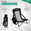 SUNNYFEEL Low Folding Beach Chair for Adults, Portable Lightweight Sling Beach Camping Chairs with Cup Holder, Armrest,Foldable Camp Lawn Chair for Outdoor Sand Concert Travel Sport Events,300LBS