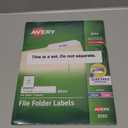 Avery File Folder Labels with TrueBlock Technology, Permanent Adhesive, 2/3" x 3-7/16", Laser/Inkjet, 2-Pack, 300 Labels Total (28593)