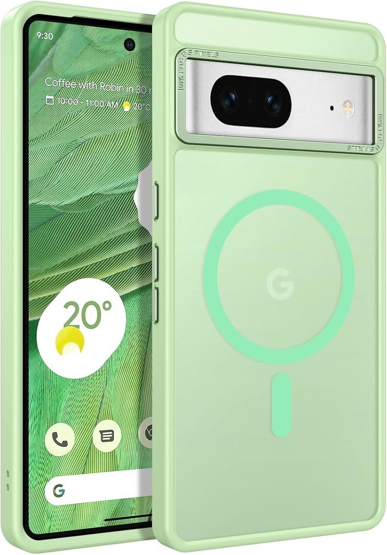BENTOBEN for Google Pixel 7 Case [Compatible with Magsafe] Translucent Matte Magnetic Pixel 7 Case Magsafe Slim Thin Shockproof Women Men Protective Phone Cover for Google Pixel 7 6.4", Matcha Green