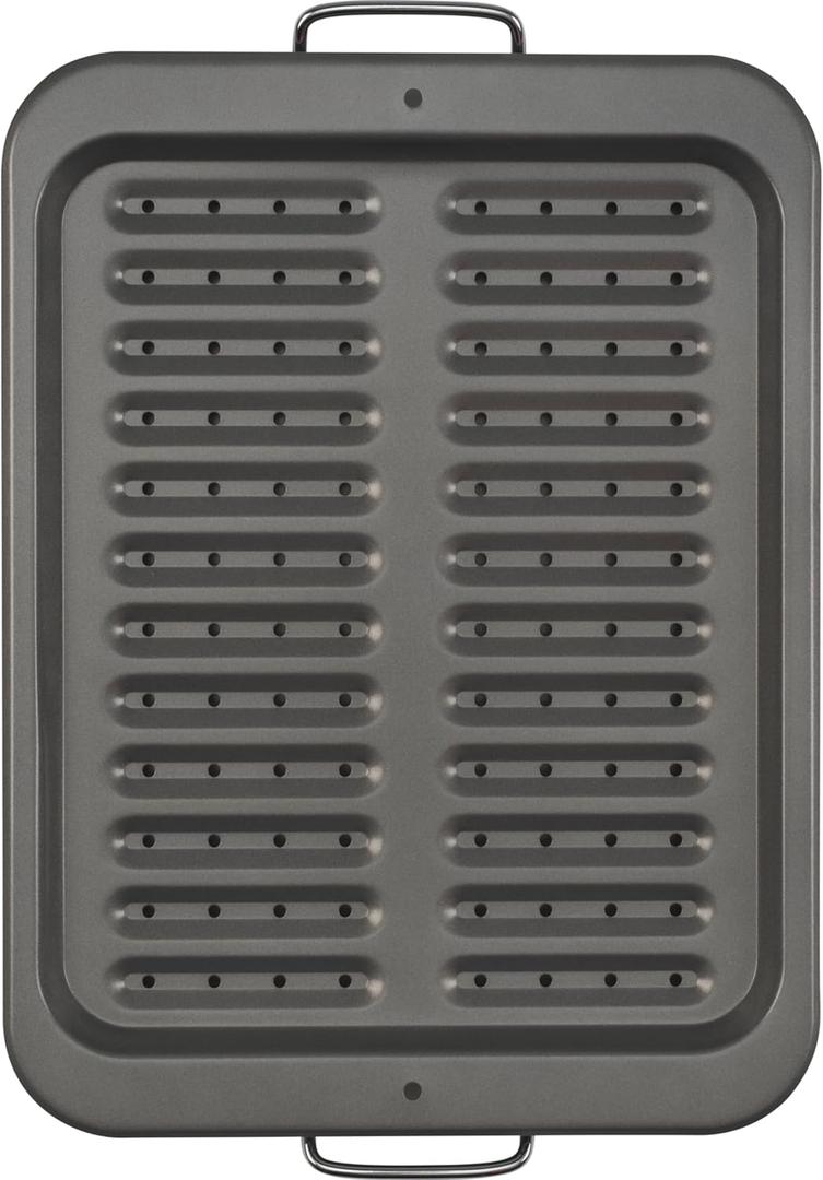 GoodCook Everyday Nonstick Steel Broiler Pan, 11.5" x 14.25", Gray