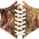 Scarlet Darkness Women's Corset Belt Renaissance Underbust Corset Floral Lace Up Boned Waist Belts (8)