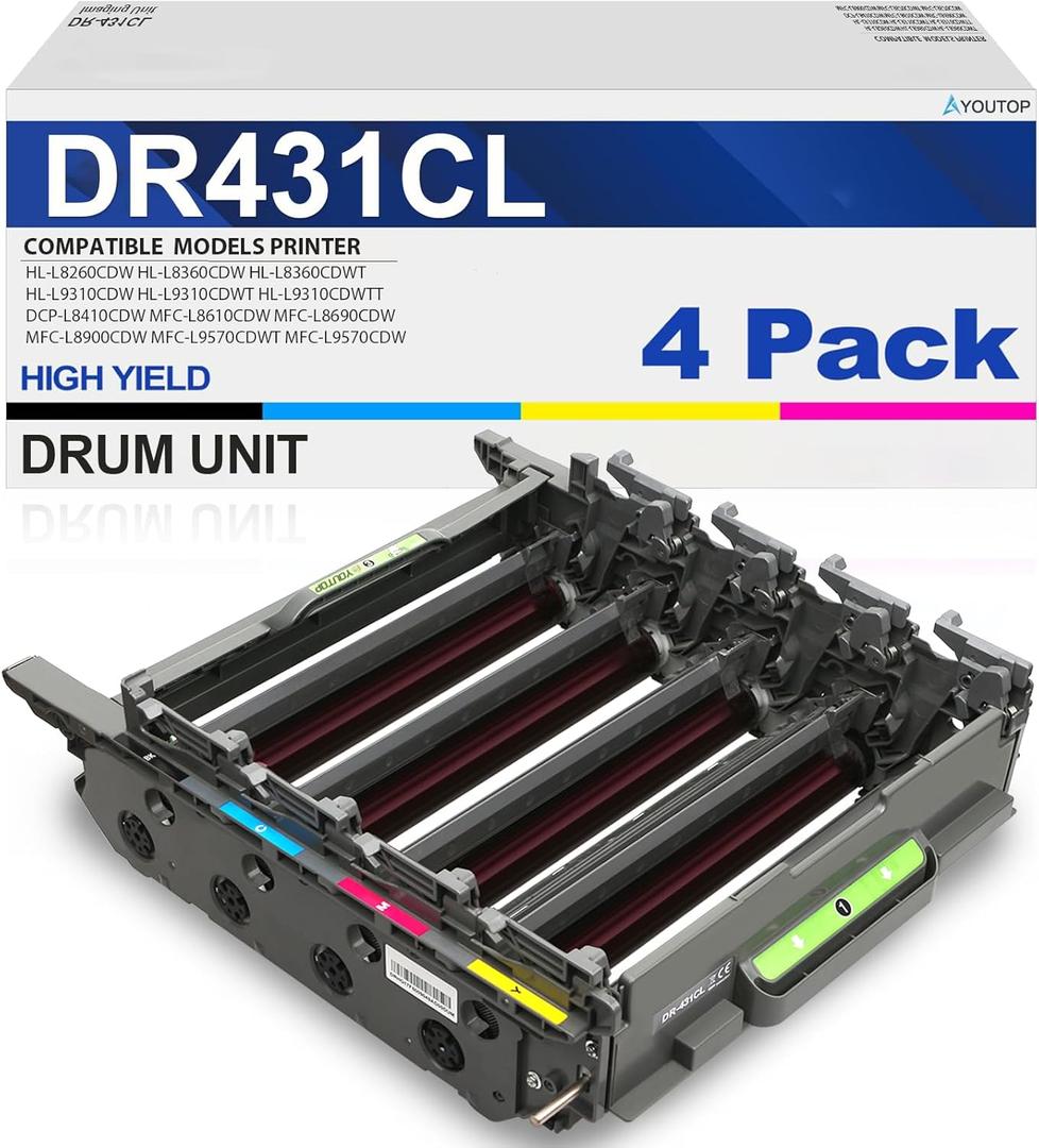 DR-431CL DR431CL Drum Unit DR-431 DR431 Imaging Unit Replacement for Brother HL-L8260CDW L8360 L8360CDW L8360CDWT DCP-L8410CDWT L8410CDW MFC-L8610 L8610CDW Printer