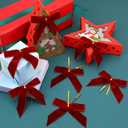 2 x 24pcs Velvet Bows for Christmas Tree - Red Bows for Christmas Tree for Garland Wreath Rustic Crafts Gift Indoor Outdoor Xmas Decorations