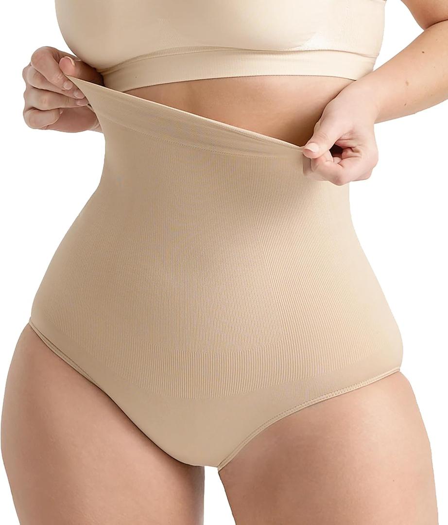 SHAPERMINT Shapewear for Women - Seamless Shapewear Tummy Control Panty, Body Shaper, Tummy Control Underwear for Women (Medium-Large, Nude)