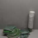 Whaline 244Pcs Sage Green Tableware Set Serves 48 Gradient Green Disposable Dinnerware 48 9" Plates 48 7" Plate 48 9oz Cups 100 Napkins for Wedding Birthday Party Supplies