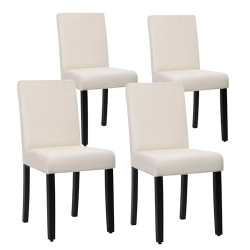 Amazon.com - FDW Dining Chairs Set of 4,Dining Room Chairs Elegant Design Modern Fabric Upholstered Dining Chairs,Beige - Chairs