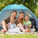 Glymnis Beach Tent Sun Shelter for 3 Person with UPF 50+ UV Protection, Lightweight & Easy Setup Beach Shade Canopy with Vent Windows & Zippered Door - Blue