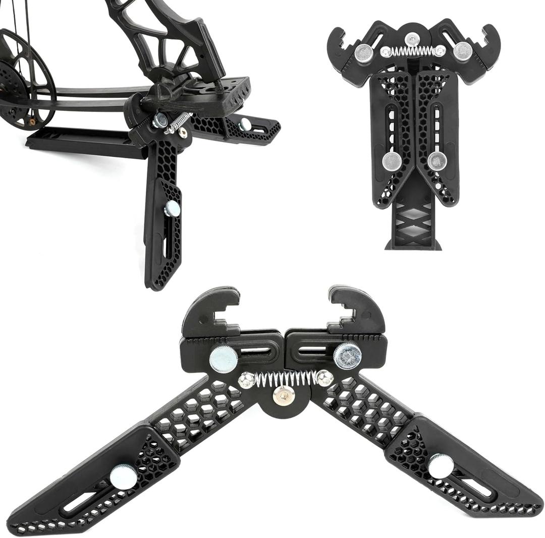 Archery Dual-use Compound Bow Stand Support Folding Portable Clamp Holder Adjustable Length and Width for Hunting or Competitive Sports Accessories