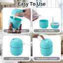 Hortsun 6 Pcs Portable Small Humidifier USB Personal Desktop 220 ml Mini Humidifier for Bedroom Plants Car Office Room Home Travel (White,Pink,Green)