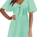 MixShe Summer Dresses for Women 2026 Italian Dress Fall Fashion Plus Size Beach Vacation Clothes Elegant Classy Sundresses Wedding Guest Maxi Seniors Outfits, Green Medium