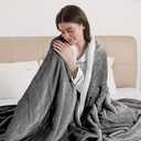 ESTINGO Heated Throw Blanket, Electric Blanket Throw with 5 Heating Levels & 4 Hours Auto Off, Super Soft Flannel Sherpa Fast Heating Blanket with ETL Certified for Bedding, 50"x60", Cool Gray