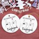 2 x Engagement Gifts for Couples 2025  Ceramic Christmas Ornament, Newly Engaged Couple Gift, Romantic Engagement Gift Keepsake