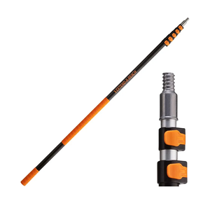 5-24 ft Long Telescoping Extension Pole // Multi-Purpose Extendable Pole with Universal Twist-on Metal Tip // Lightweight and Sturdy // Best Telescopic Pole for Painting, Dusting and Window Cleaning