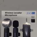 Mini Wireless Lavalier Microphone for iPhone iPad Android with Lightning/USB-C Plug, 80H Work Time Noise Reduction Lapel Mic for Recording, Clip Omni Lav Mic for Video Recording, Tiktok, Youtube, Vlog (Black J12 2IN1)