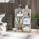 AWTATOS Closet Organizer 6 Cube Closet Storage Shelves DIY Stackable Clothes Storage Organizer Shelving for Closet Bedroom, Home, Translucent