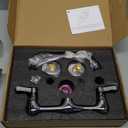 Wall Mount Kitchen Faucet, TOLSUNY Commercial Sink Faucet with 12-inch Swivel Spout, Brass Dual Handle Utility Laundry Faucet, Chrome Gooseneck Spout, for Laundry Room Restaurant Compartment Sink