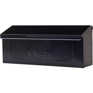 ARCHITECTURAL MAILBOXES Townhouse Galvanized Steel, Wall-Mount Mailbox, Black Small