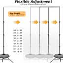 Backdrop Stand, Photo Video Studio 8.5 x10ft Adjustable Support Portable Stand Heavy Duty for Photoshoot, Parties, Projector Screen with 2 Water Bag, 6 Backdrop Clips, 6 Curtain Ring Clip