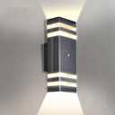 AUTOFAST Outdoor Lights for Porch, Modern Exterior Lighting Fixtures for House, Dusk to Dawn Garage Light, Wall Sconce with 5w LED Bulbs, IP65 Aluminums Waterproof Square Up and Down Patio Lights