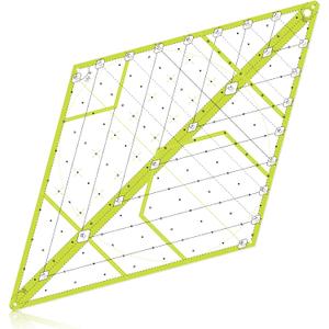 Kanayu 60 Degree Diamond Ruler Acrylic Patch Templates 60 Degree Triangle Ruler for Quilting Sewing Piecing