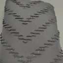 No Hook Shower Curtain and Snap in Liner Set Grey Tufted Chevron Striped Cloth Waterproof Washable Fabric Boho Gray Bath Curtain with See Through Mesh Top Window for Bathroom Hotel 71" x 86"