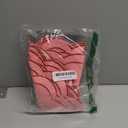 Whaline Pink Red Linen Placemats Embroidered Round Scalloped Kitchen Place Mats for Wedding Baby Shower Party Home Dining Table Decor, Set of 6, 15 x 15 in