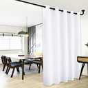 NICETOWN Sliding Door Curtain Window Treatment, Energy Smart Thermal Insulated Extra Wide Solid Blackout Curtain Drape for Patio Door (Pure White, W70 x L84)