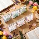 Engrowtic 30 Pcs Mother's Day Christian Gifts Bulk Daily Bible Verse Mini Desk Calendars 2026 Mother's Day Church Gifts Small Floral Scripture Christian Perpetual Calendar for Mom Women, 3 x 2.6 Inch