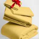 Mellanni Twin XL Sheets Set - 3 PC Iconic Collection Bedding - Hotel Luxury, Extra Soft, Cooling Bed Sheets - Wrinkle, Fade, Stain Resistant (Twin Extra Long, Yellow)