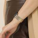 Seven-link Watch Band for Apple Watch Series 11, 10, 9, 8, 7, 6, 5, 4, 3, 2, 1 and SE 3/2/1 for Women, Dressy Stainless Steel Metal Band for Apple Watch 40mm 41mm 42mm 38mm 44mm 45mm 46mm for iWatch
