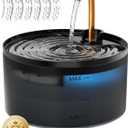 Cat Water Fountain, 71oz/2.1L Cat Fountain for Drinking with Copper Faucet, MISFANS-Designed Pump & Filter, Plastic Automatic Pet Water Fountain Bowl & Dispenser with 6-Pack Replaceable Filters