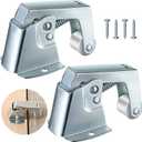 Dreyoo 2 Pack Screen and Storm Door Catch, 1-3/4 inch wide base with 1-5/8 inch Projection, Screen Door Spring Loaded Catch for Hinged Swinging Doors, Cabinets and Cupboards Doors Zinc Plated (Sliver)