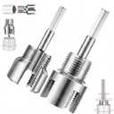 Pipe Thread Cutting Tool Integrated Internal & External Pipe Threading Tool Electric Drill Compatible PVC Tube Threader Kit, 1/2", 3/4", 1'' Tube Sizes Rethreading Kit(2 Sizes, Silver,2 Pcs)