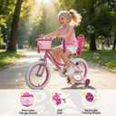 WinHope Fairy Girls Bike with Doll Seat, 12-20 Inch Kids Bike for Ages 2-12