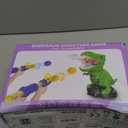 NIPLOOOW Dinosaur Shooting Toys for Kids 3-5 Years, Movable Target Shooting Games with 2 Air Pump Launcher, Interactive Competition Game Gift for Boys and Girls Ages 3 4 5 6 7 8 Years Old (2 Popper Guns)