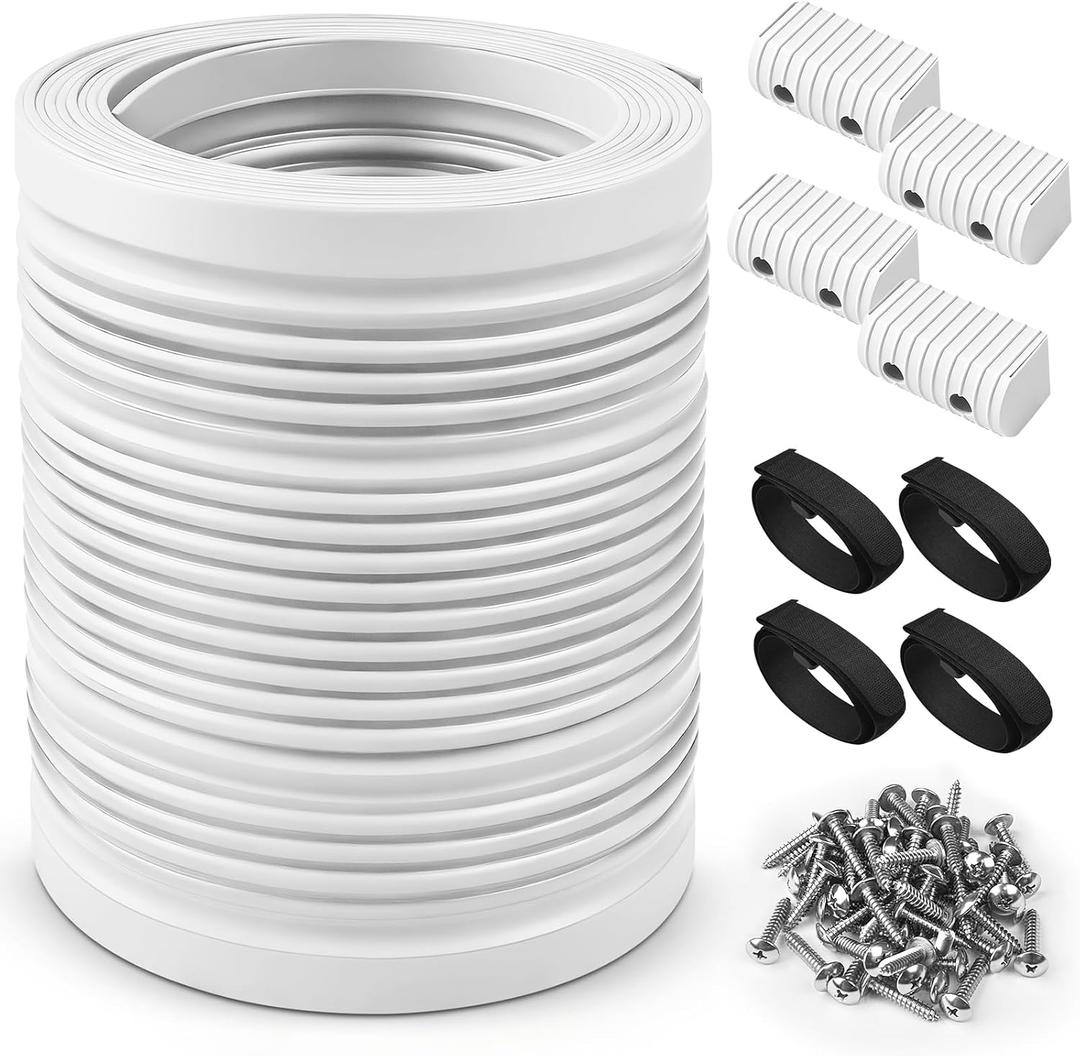 Bunk Wrap Kit Roll 24ft with Endcaps for Boat Trailer, 2"x4" Waterproof PE Synthetic Bunk Cover Replaces Carpet, White