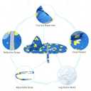 NACOCO Large Dog Raincoat Adjustable-Pet Rubber Ducks Yellow Water Proof Clothes Lightweight Rain Jacket Poncho Hoodies with Strip Reflective Blue (Blue L, Yellow Duck)