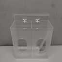 QWORK Clear Acrylic Mask and Glove Organizer  Dual Compartment Dispenser for Office, Clinic & Home Use (1 Pc)