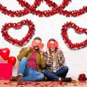 50 Ft Valentines Day Garland Decor Red Heart Tinsel Garlands Valentines Day Decorations Metallic Twist Shiny Hanging Garland for Tree Mantle Classroom Home Indoor Wedding Party Supplies Romantic Decor