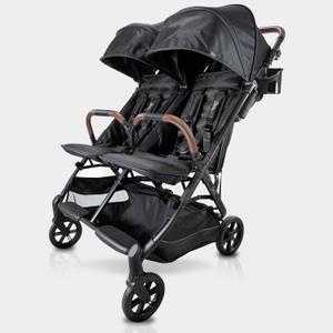 Lightweight Double Side by Side Stroller - 22 Lbs, 9.5" Compact Fold, Twin Nap Ready Seating, No Rethread Harness, Magnetic Buckle & Ultra Plush Seat 60Lb Max Per Seat- (v2 Black)