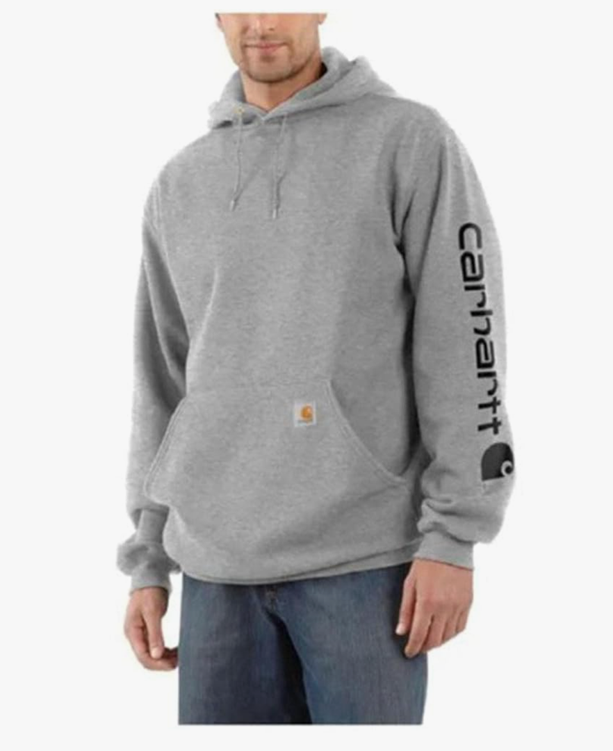 Carhartt Men's Midweight Signature Sleeve Logo Hooded Sweatshirt, Size S