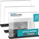 3 Pack Acrylic Sign Holder Horizontal 11 x 17 Inches, Clear Table Photo Menu Display Stand T Shaped Sign Holder Double Sided Picture Flyer Sign Holder for Office Restaurant Store (3)