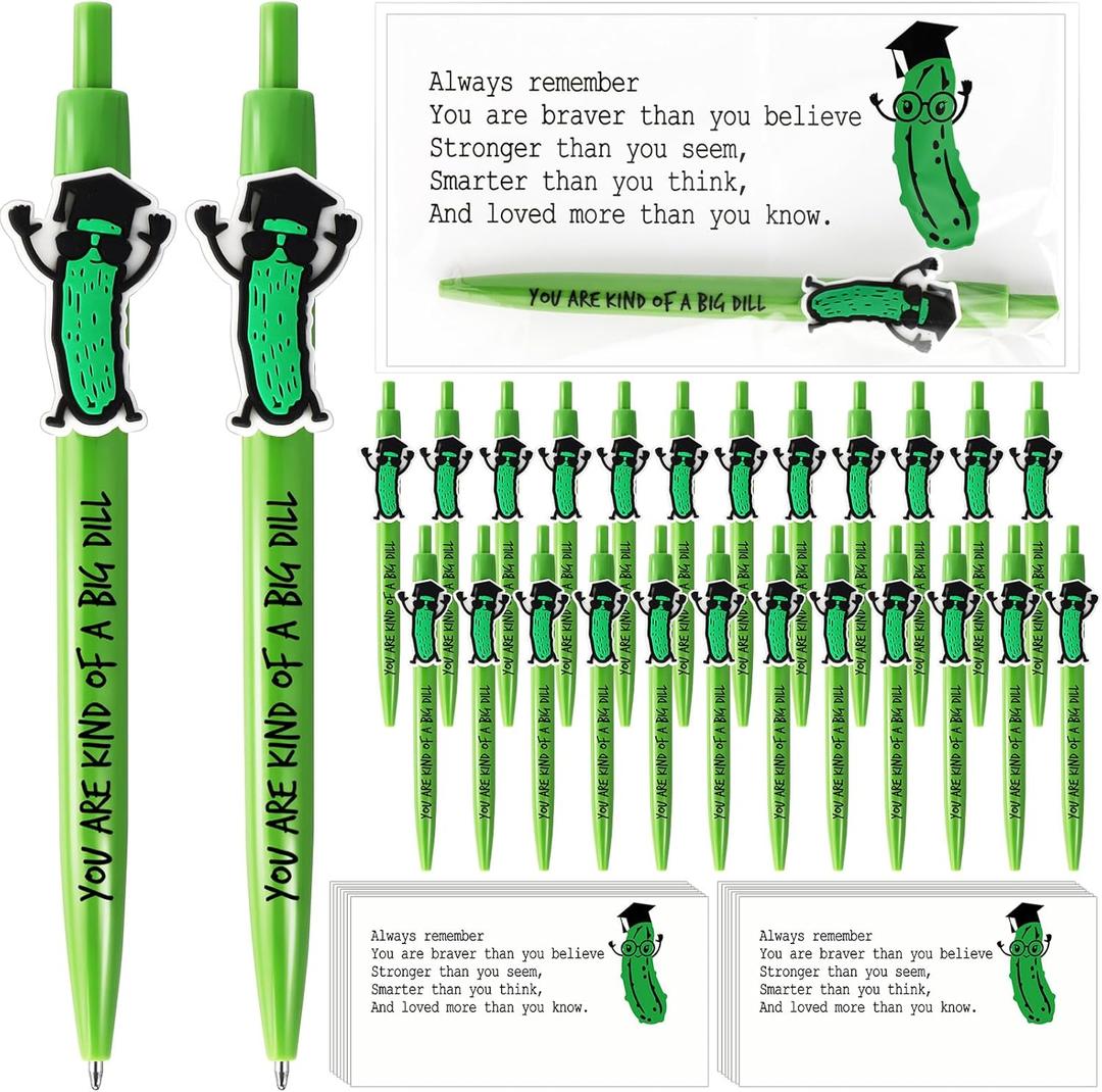 50 Sets Graduation Pickle Pens 2025 You Are Kind of a Big Dill Inspirational Emotional Support Pen Positive Encouragement Affirmation Gifts for Preschool Junior School College Students