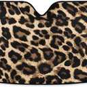 Leopard Print Car Windshield Sun Shade Foldable UV Ray Sun Visor Protector Sunshade to Keep Your Vehicle Cool (51" x 27")
