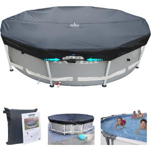 SIHAIAN 15 Ft Pool Cover, Quick Installation and Removal Above Ground Pool Cover, One-Piece Round Pool Cover, Waterproof, Preventing Waterlogging, UV and Weather Resistant Solar Swimming Pool Cover