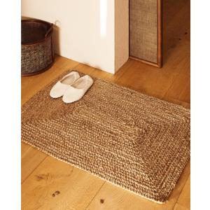 FRELISH DECOR Handwoven Jute Area Rug - 2x3 feet - Natural Yarn - Rustic Vintage Beige Braided Reversible Rug - Eco Friendly Rugs for Bedroom - Kitchen - Living Room - Farmhouse (2ftx3ft)