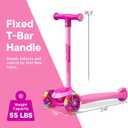 3 Wheel Scooter for Kids, Smooth Light Up LED Front Wheels, Wide Anti Slip Deck, Rear Foot Brake, Easy Lean to Steer Maneuvering, Indoor & Outdoor Ride On Toys for Ages 2 Up,