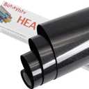 3 x Glitter HTV Heat Transfer Vinyl, 12" x 5ft, for Cricut & Silhouette Cameo, Iron on Vinyl for T-Shirts & Gifts (Black)